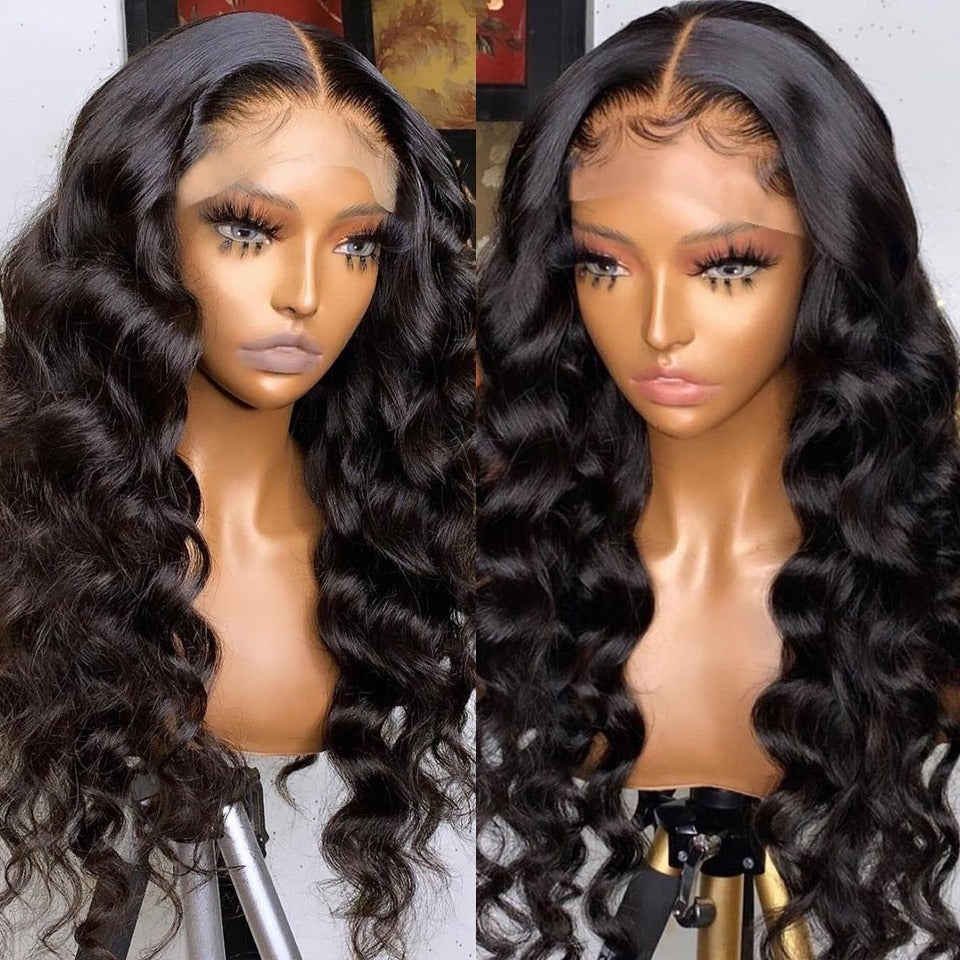 13x4 HD Transparent Lace Frontal Loose Body Wave Human Hair Wigs 180% |XoXoBexuty